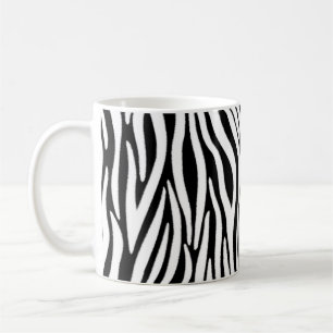 Zebrastreifen in schwarz-weißem Pelzeffekt Kaffeetasse