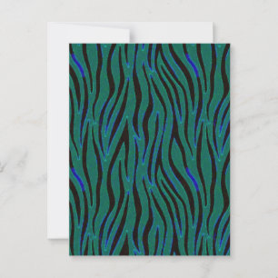 Zebrastreifen in schwarzem und grünem Safari-Druck Postkarte