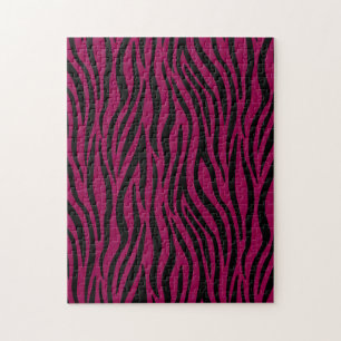 Zebrastreifen in schwarzem und magentafarbenem Saf Puzzle