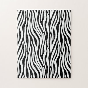 Zebrastreifen in schwarzem und weißem Fell-Effekt Puzzle