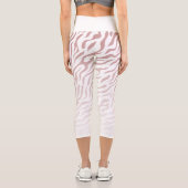 Zebrastreifen in Weiß und Rosa: Stilvolle Leggings (Rückseite)