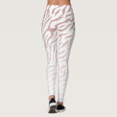 Zebrastreifen in Weiß und Rosa: Stilvolle Leggings (Rückseite)
