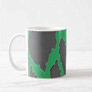 Zebrastreifen-Kaffee mit schwarzem und grünem Tier Kaffeetasse