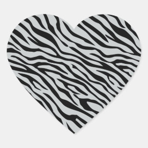 Zebrastreifen Klicken Sie, um die Farbe Grau anzup Herz-Aufkleber