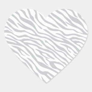 Zebrastreifen Klicken Sie, um die Farbe Grau anzup Herz-Aufkleber