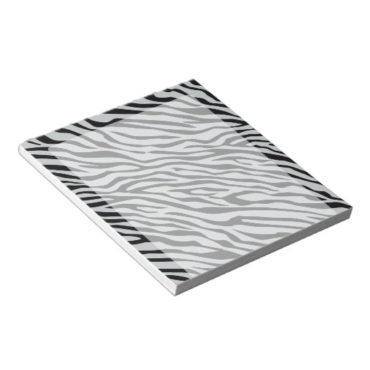 Zebrastreifen Klicken Sie, um die Farbe Grau anzup Notizblock (angewinkelt)