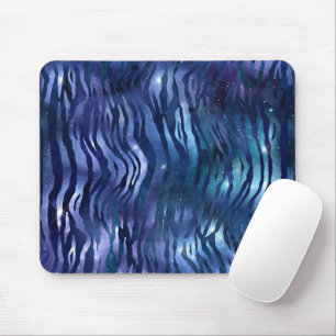 Zebrastreifen Leuchtender Stern Blaue Sternennacht Mousepad