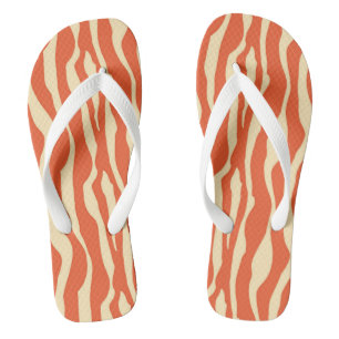 Zebrastreifen - Mandarin und hellorange Badesandalen
