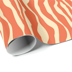 Zebrastreifen - Mandarin und leichte Orange Geschenkpapier