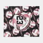 Zebrastreifen mit gürtelrosa personalisiertem Voll Fleecedecke (Vorderseite (Horizontal))