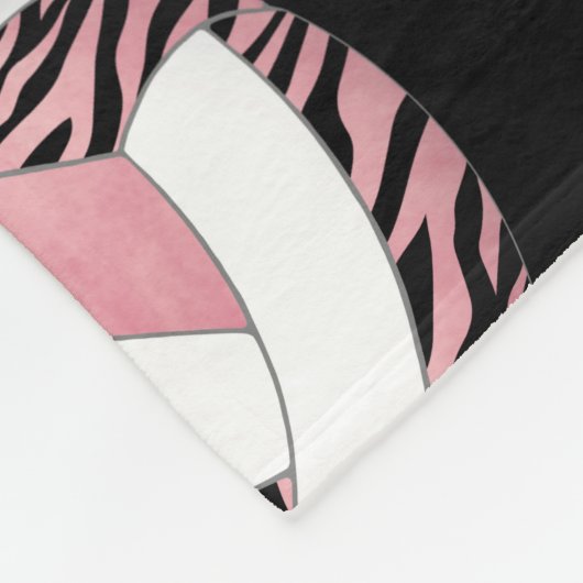 Zebrastreifen mit gürtelrosa personalisiertem Voll Fleecedecke (Ecke)