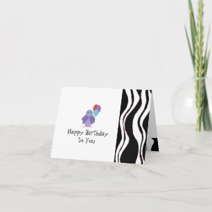 Zebrastreifen mit Vogel und Luftballons Karte