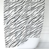 Zebrastreifen-Muster grau und weiß Duschvorhang