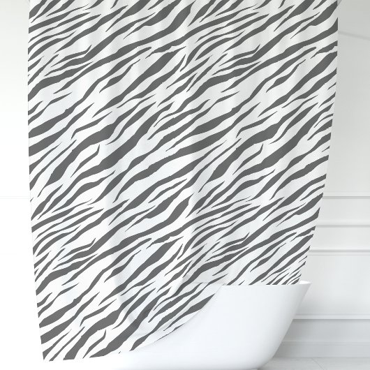 Zebrastreifen-Muster grau und weiß Duschvorhang