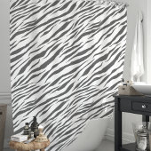 Zebrastreifen-Muster grau und weiß Duschvorhang