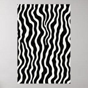 Zebrastreifen-Muster in klassischem Schwarz und We Poster