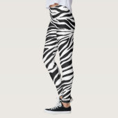 Zebrastreifen-Muster in Schwarz und Weiß Leggings (Links)