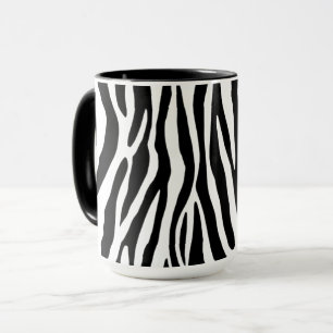Zebrastreifen-Muster   Klassisches Schwarz-Weiß-An Tasse