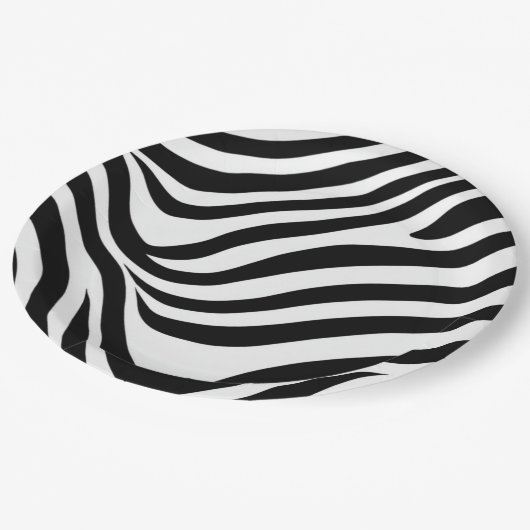 Zebrastreifen Pappteller (Schrägansicht)