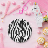 Zebrastreifen Pappteller (Party)