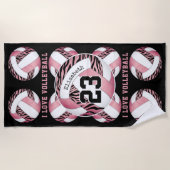 Zebrastreifen pink, gürtelig personalisierte Volle Strandtuch (Vorderseite)