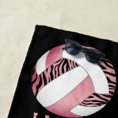 Zebrastreifen pink, gürtelig personalisierte Volle Strandtuch (Beispiel)