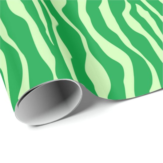 Zebrastreifen - Schatten des Limonen Grüns Geschenkpapier (Rolleneckpunkt)