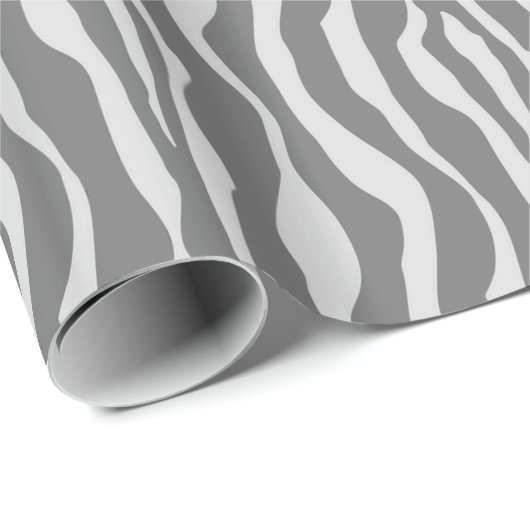Zebrastreifen - Schatten von Grau Geschenkpapier (Rolleneckpunkt)