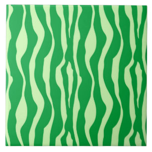 Zebrastreifen - Schattierungen von Limettengrün Fliese