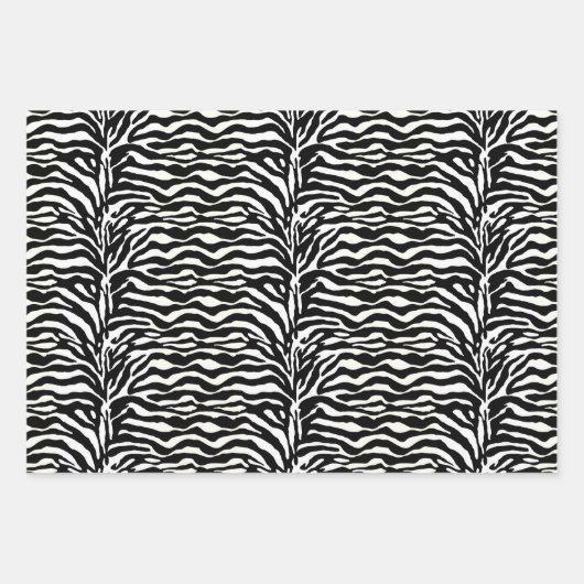 Zebrastreifen, schwarz und weiß, heißrosa geschenkpapier set (Vorderseite)