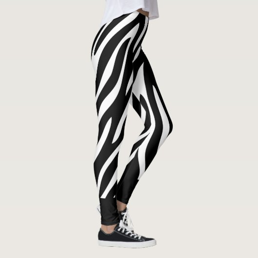 Zebrastreifen, schwarz und weiß, mit fett festem leggings (Rechts)