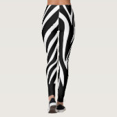 Zebrastreifen, schwarz und weiß, mit fett festem leggings (Rückseite)