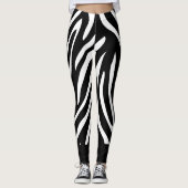 Zebrastreifen, schwarz und weiß, mit fett festem leggings (Vorderseite)