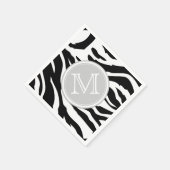 Zebrastreifen, schwarz und weiß, mit Monogramm Serviette (Ecke)
