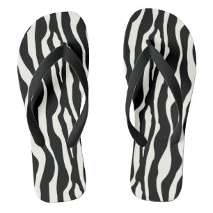 Zebrastreifen - Schwarz-Weiß Badesandalen