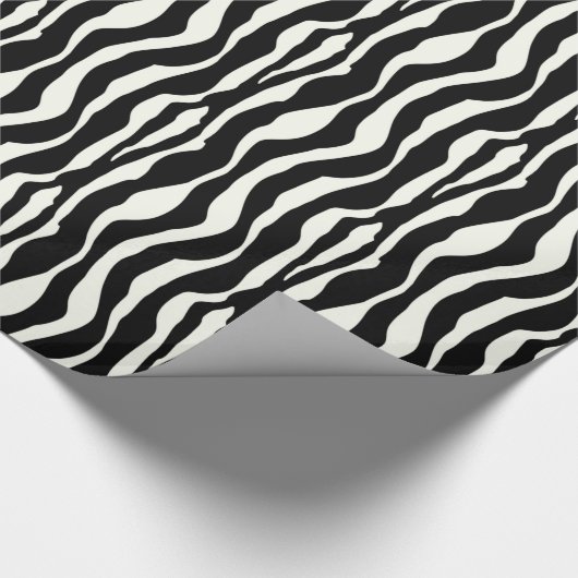 Zebrastreifen - Schwarz-Weiß Geschenkpapier (Ecke)