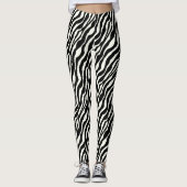 Zebrastreifen - Schwarz-Weiß Leggings (Vorderseite)