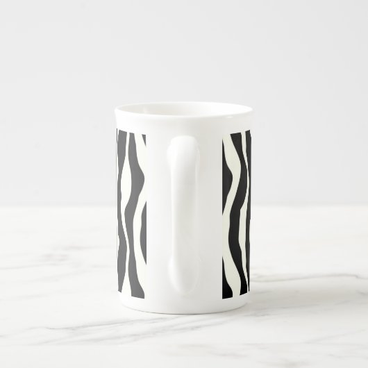 Zebrastreifen - Schwarz-Weiß Porzellantasse (Rückseite)