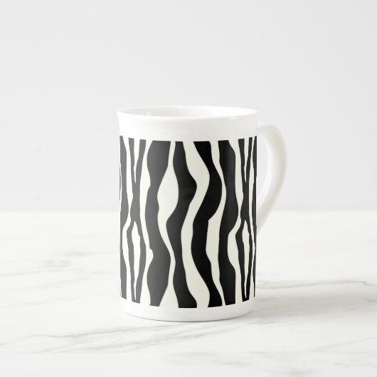 Zebrastreifen - Schwarz-Weiß Porzellantasse (Vorderseite Rechts)