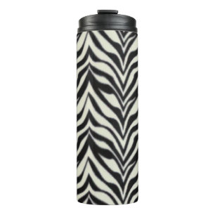 Zebrastreifen Schwarz-Weiß-Tierdruck Thermosbecher