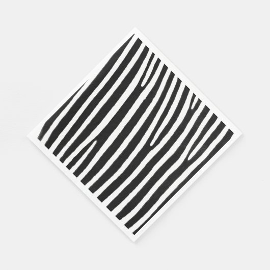 Zebrastreifen, schwarz-weiße Streifen. Serviette (Ecke)