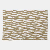 Zebrastreifen - Taupe Tan und White Geschirrtuch (Horizontal)