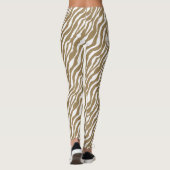 Zebrastreifen - Taupe Tan und White Leggings (Rückseite)
