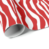 Zebrastreifen - tiefrot und weiß geschenkpapier (Rolleneckpunkt)