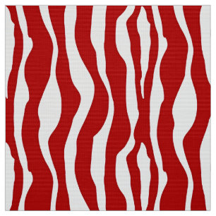 Zebrastreifen - tiefrot und weiß stoff