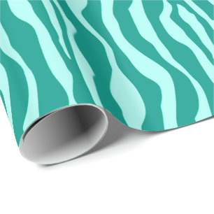 Zebrastreifen - Türkis und Aqua Geschenkpapier