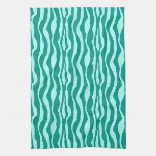 Zebrastreifen - Türkis und Aqua Küchentuch