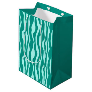 Zebrastreifen - Türkis und Aqua Mittlere Geschenktüte