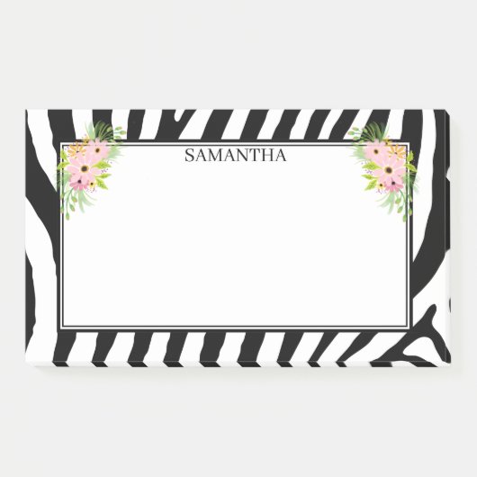 Zebrastreifen und Blume Post-it Klebezettel (Vorderseite)