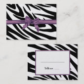 Zebrastreifen und Lila Flachbandsitzkarte Platzkarte (Vorne/Hinten)